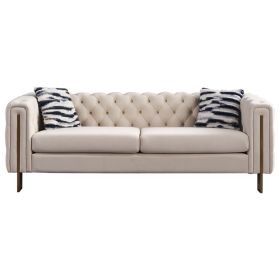 Modern velvet sofa CREAM color