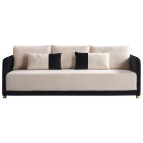 Velvet Sofa BEIGE & BLACK Color