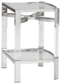 Ashley Chaseton Clear/Silver Finish Contemporary Accent Table A4000334