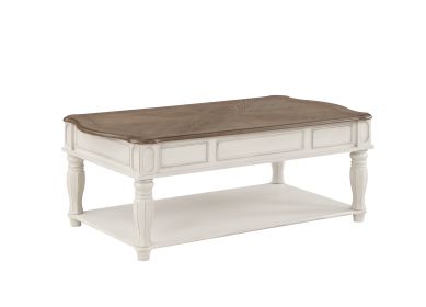 ACME Florian Coffee Table w/Lift Top in Oak & Antique White Finish LV01662