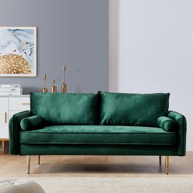 Velvet Fabric sofa with pocket-71&lsquo;&rsquo;green