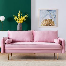 Velvet Fabric sofa with pocket-71&lsquo;&rsquo;pink