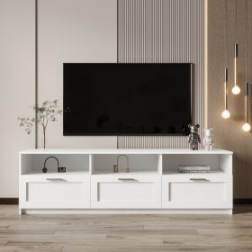 White modern minimalist TV cabinet 80 inch TV stand; open locker Living Room Bedroom