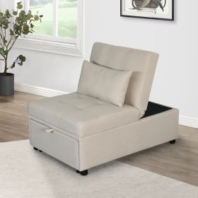 Folding Ottoman; Sofa Bed; Chair(Beige)