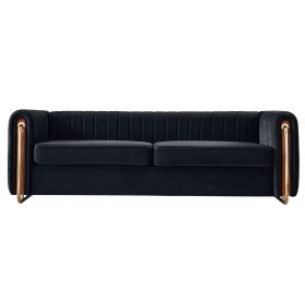 Modern velvet sofa black color