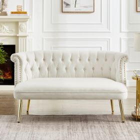 cream white sofa with nailhead arms