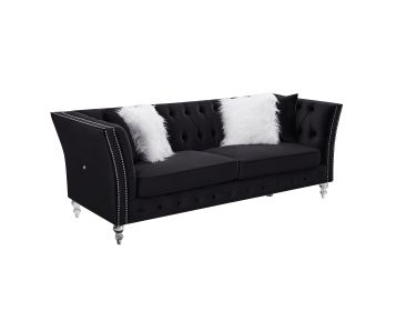 L8085B three-seat sofa black