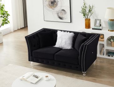 L8085B Two-seat sofa black