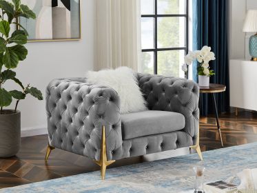 Single Grey Velvet Sofa