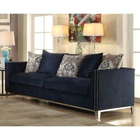 Phaedra Sofa w/5 Pillows in Blue Fabric 52830