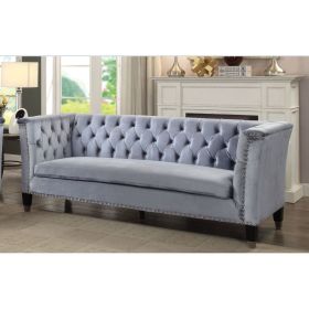 Honor Sofa in Blue-Gray Velvet 52785