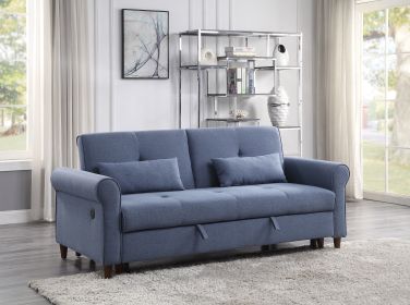 Nichelle Sleeper Sofa; Blue Fabric 55565