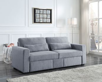 Rogyne Storage Sofa; Gray Linen 51895