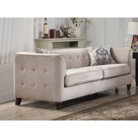 Cyndi Sofa w/2 Pillows in Tan Velvet 52055