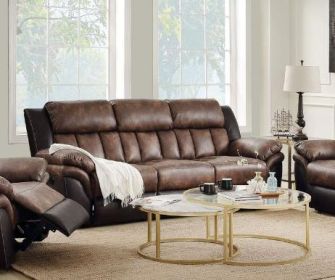 Jaylen Sofa (Motion); Toffee &amp; Espresso Polished Microfiber 55425