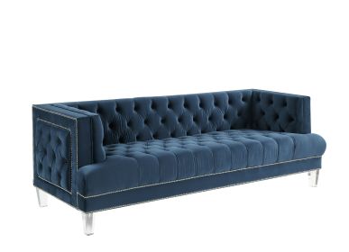 Ansario Sofa; Blue Velvet 56455