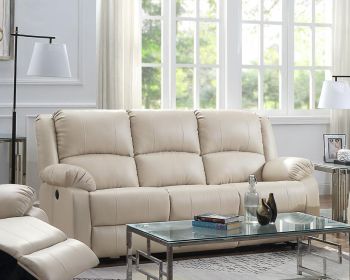 Zuriel Power Motion Sofa; Beige PU 54610