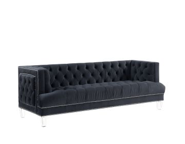 Ansario Sofa; Charcoal Velvet 56460