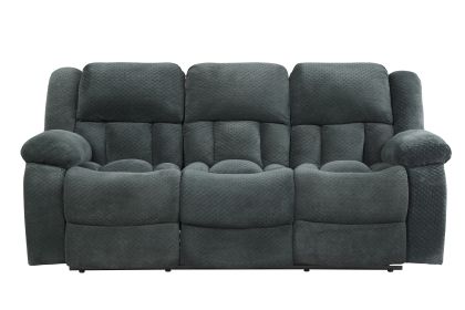 Armada Manual Recliner Sofa Made with Chenille Fabric in Green