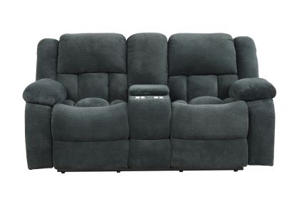 Armada Manual Recliner Loveseat Made with Chenille Fabric in Green