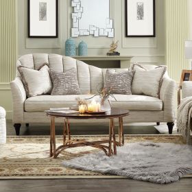 Athalia Sofa w/4 Pillows; Shimmering Pearl 55305