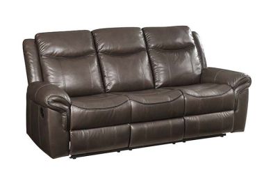 Lydia Motion Sofa; Brown Leather Aire LV00654