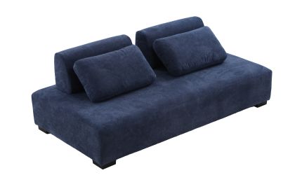 Morden Sofa Minimalist Modular Sofa Sofadaybed Ideal for living; family; bedroom; and guest spaces(Blue)