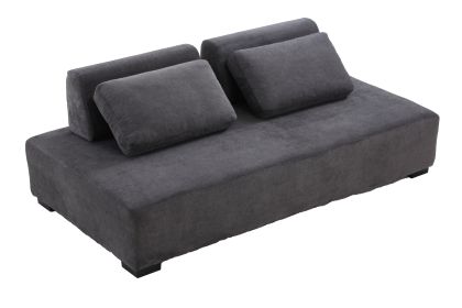 85.4'' Minimalist Sofa 3-Seater Couch for Apartment; Business Lounge; Waiting Area; Hotel Lobby Grey