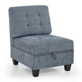 Single Chair for Modular Sectional; Navy(26.5'x31.5'x36')