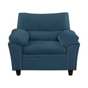 Single Seater sofa Velvet Super Cozy Upholstered Couch for Living Room; Bedroom; Office; Blue