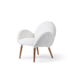 Pure solid wood beech frame imitation lamb fabric sofa chair; suitable for living room and hotel