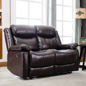 Orisfur. PU Leather Reclining Living Room Sofa; Manual Loveseat for Living Room (Recliner Loveseat)