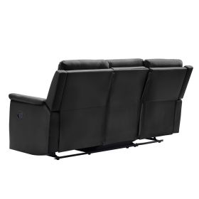 3-SEATER MOTION SOFA BLACK PU