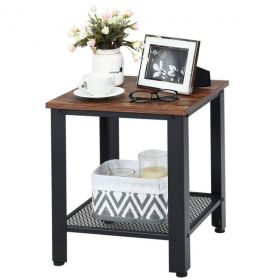 Industrial End Table 2-Tier Side Table