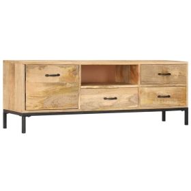 vidaXL TV Cabinet 51.2"x11.8"x17.7" Solid Mango Wood