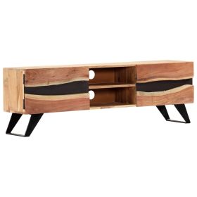 vidaXL TV Cabinet 55.1"x11.8"x17.7" Solid Acacia Wood