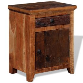 vidaXL Nightstand Solid Acacia Reclaimed Wood