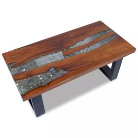 vidaXL Coffee Table Teak Resin 39.4"x19.7"