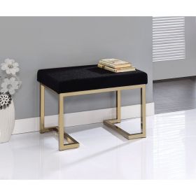 Boice Ottoman in Black Fabric & Champagne YF