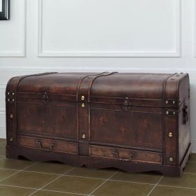 vidaXL Wooden Treasure Chest Large Brown