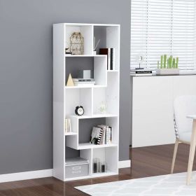 vidaXL Book Cabinet White 26.4"x9.4"x63.4" Engineered Wood