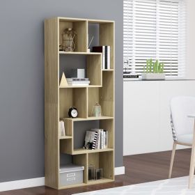 vidaXL Book Cabinet Sonoma Oak 26.4"x9.4"x63.4" Engineered Wood