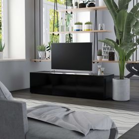 vidaXL TV Cabinet Black 47.2"x13.4"x11.8" Engineered Wood