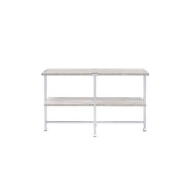 Brecon Sofa Table; White Oak &Chrome YJ