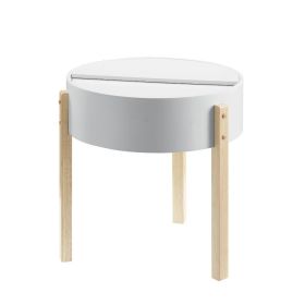 Bodfish End Table; White & Natural YJ