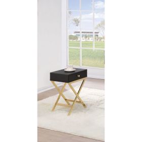 Coleen Side Table in Black & Brass