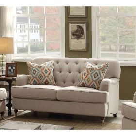 Alianza Loveseat w/2 Pillows in Beige Fabric