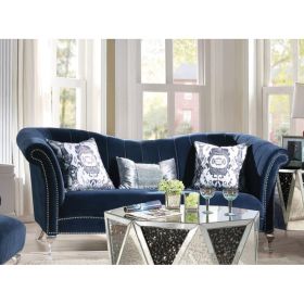 Jaborosa Sofa w/3 Pillows in Blue Velvet