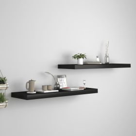 vidaXL Floating Wall Shelves 2 pcs Black 31.5"x9.3"x1.5" MDF