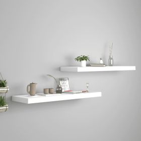 vidaXL Floating Wall Shelves 2 pcs White 31.5"x9.3"x1.5" MDF